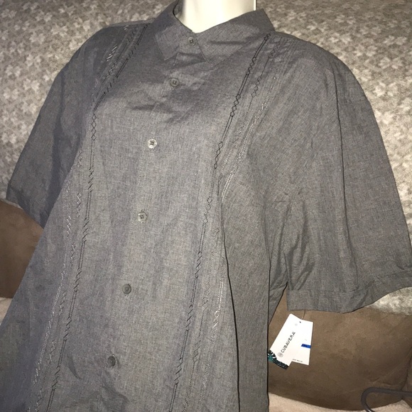 Cubavera XL grey button down shirt New - Picture 3 of 6